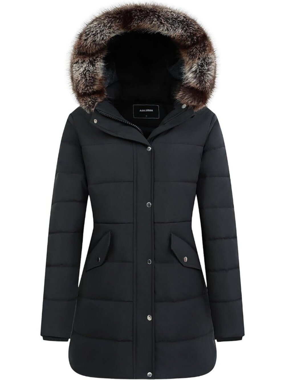 Cozy Waterproof Long Insulated Winter Parka with Detachable Hood for Women
